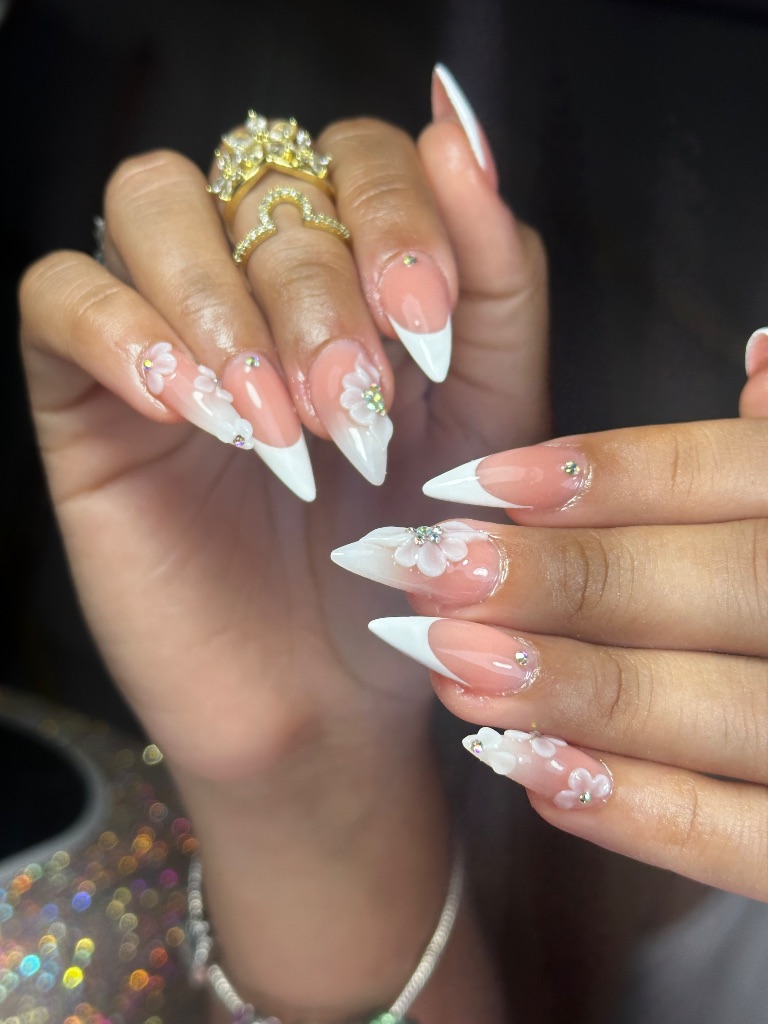 Full set en acrílico+ baby Boomer+3d
