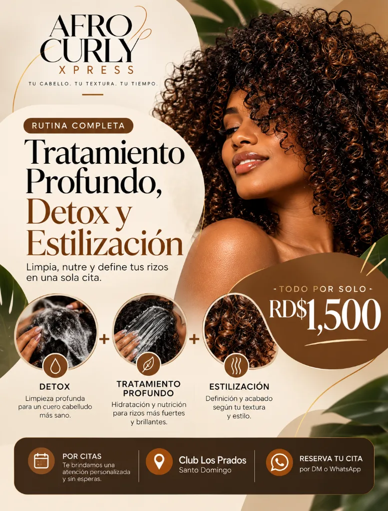 Detox (aclarante de productos), tratamiento profundo y estilización de rizos